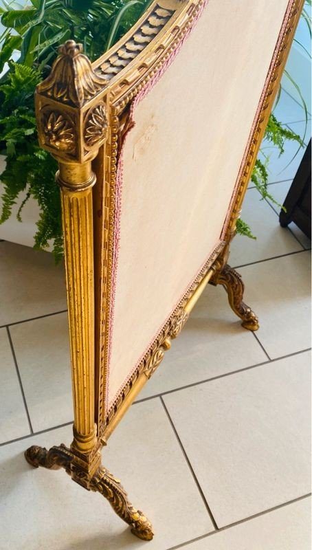 Superbe écran de cheminée ancien style Louis XVI-photo-4