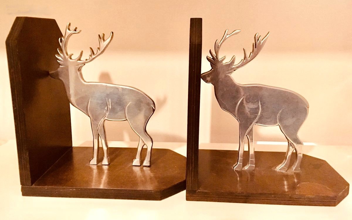 Rare Antique Art Deco Bookends-photo-3