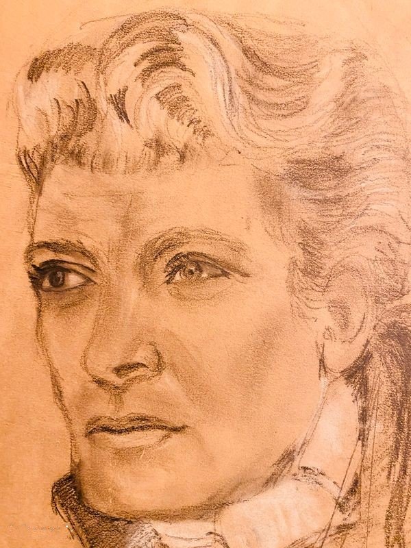 Dessin ancien signé SOUNGOUROFF Portrait de Jean MARAIS-photo-2