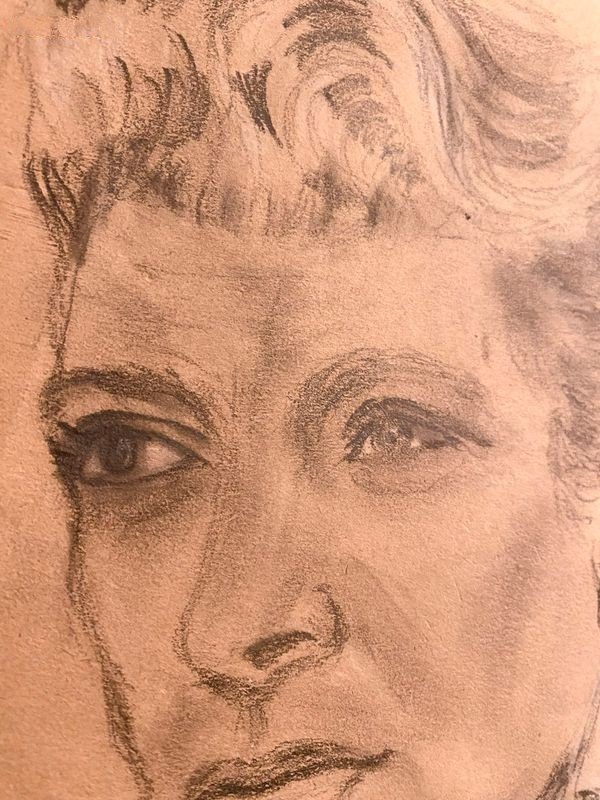 Dessin ancien signé SOUNGOUROFF Portrait de Jean MARAIS-photo-1