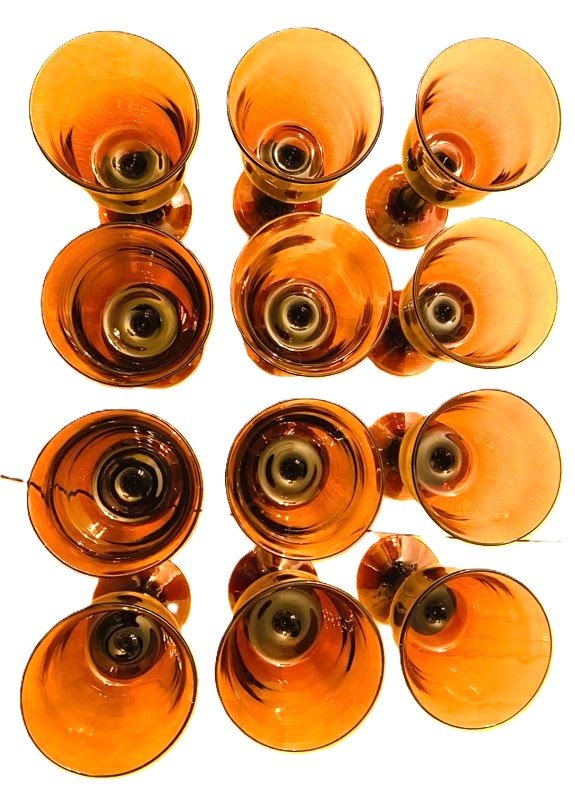 Rare suite de 12 verres Murano 70’s vintage-photo-3