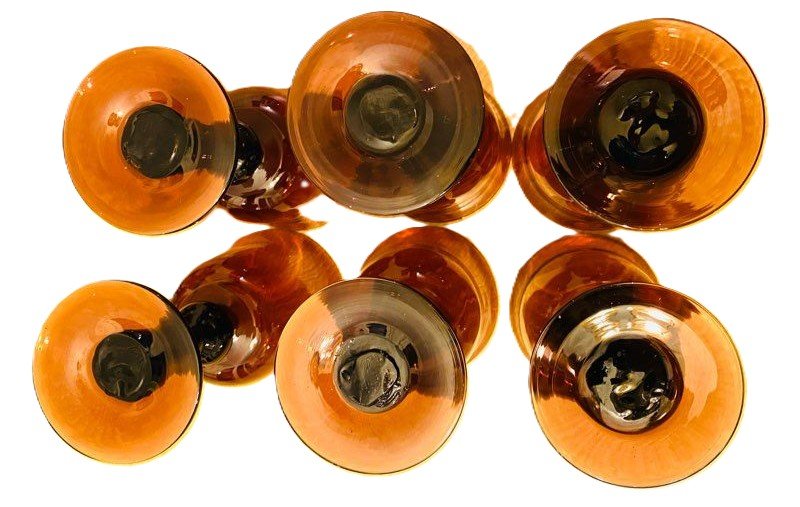 Rare suite de 12 verres Murano 70’s vintage-photo-2