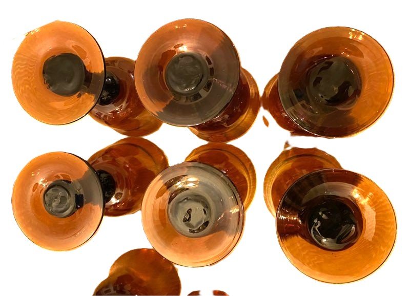 Rare suite de 12 verres Murano 70’s vintage-photo-3