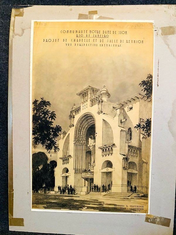 Ancien dessin Architecte GRAVEREAUX Rio de Janeiro-photo-2