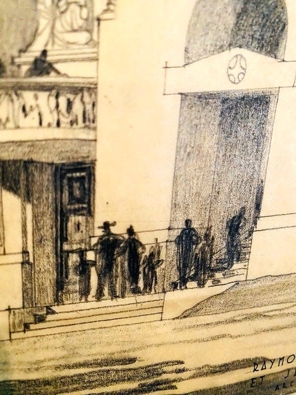 Ancien dessin Architecte GRAVEREAUX Rio de Janeiro-photo-3