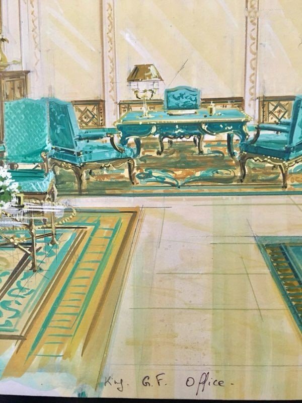 Aquarelle originale Décoration appartement  Prince Khalid Bin Fahad par la Maison Mercier Paris-photo-2