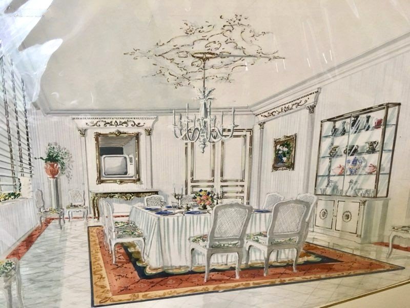 Aquarelle originale pour résidence du Prince Khalid Bin Fahad par Maison Mercier à Paris-photo-3