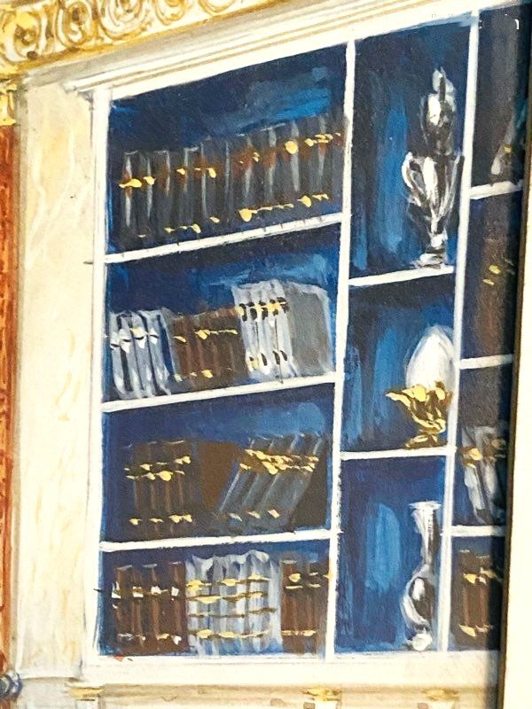 Antique Watercolor Decoration Of The Residence Of Prince Khalid Bin Fahad By Maison Mercier In Paris-photo-4