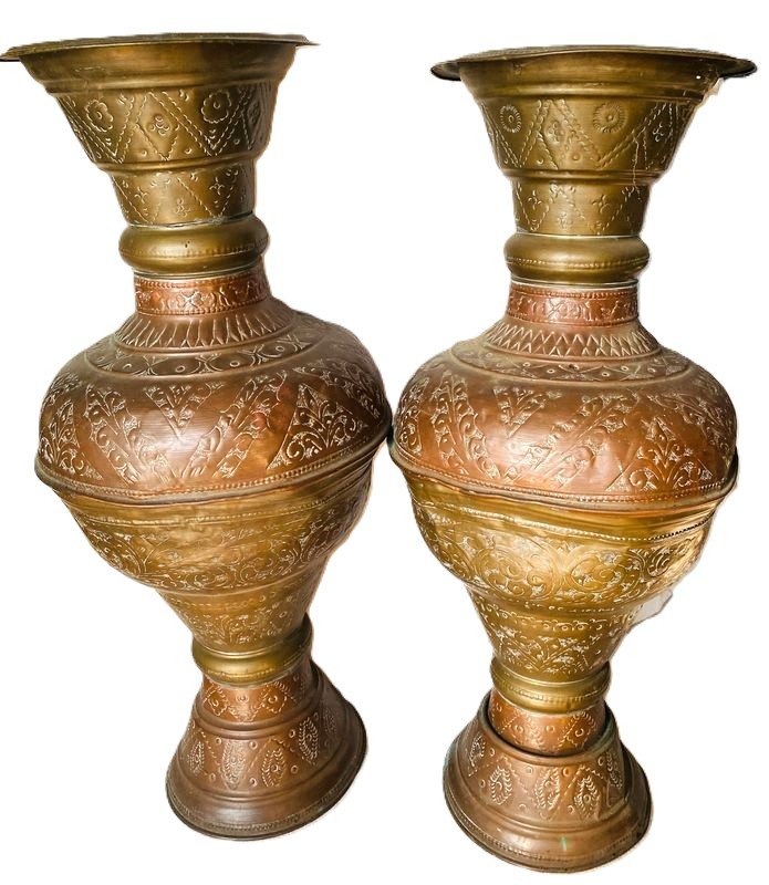 Antique Pair Of Orientalist Vases From The Maghreb-photo-2