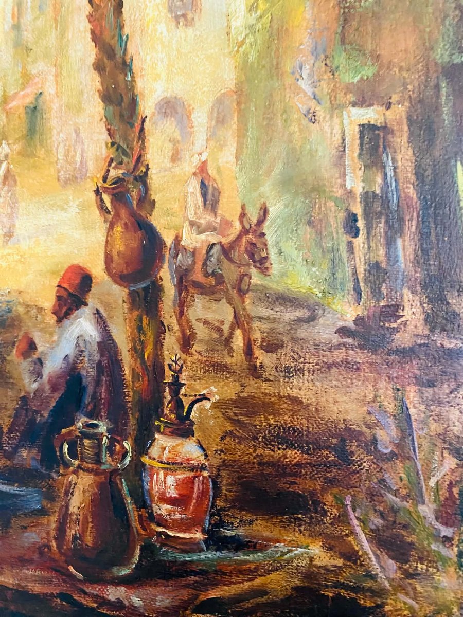 Huile sur toile orientaliste de Pierre  Henri Théodore Tetar VAN ELVEN (1823-1908)-photo-1