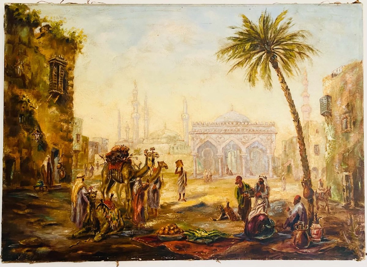 Huile sur toile orientaliste de Pierre  Henri Théodore Tetar VAN ELVEN (1823-1908)