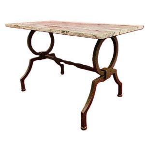 Table basse attribuée à Gilbert POILLERAT d'après le dessin de Jacques ADNET années 1940 