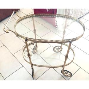 Rolling Bar Cart, Maison Bagues Style, 1950s