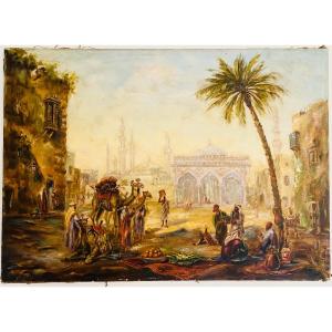 Orientalist Oil On Canvas By Pierre Henri Théodore Tetar Van Elven (1823–1908)