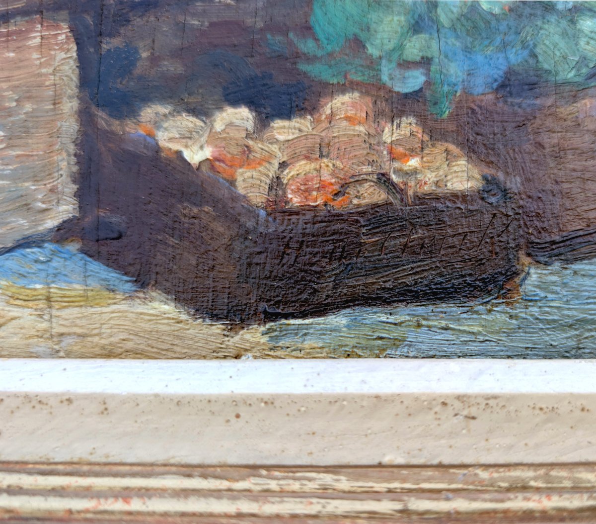 Early 20th Century, Market Scene, Oil On Wood Panel-photo-5