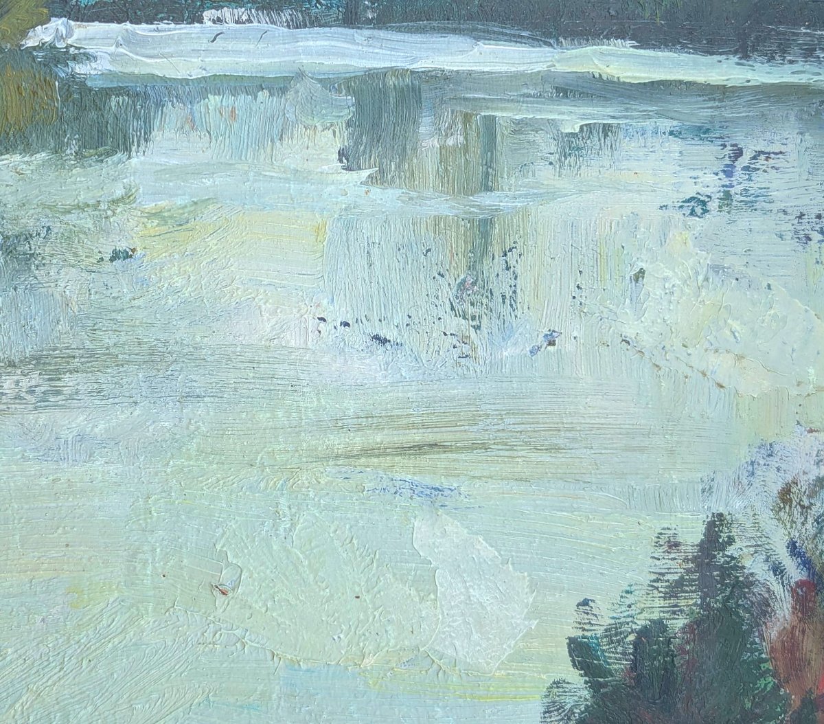 Lakeside Landscape, Oil On Panel, Monogrammed "s," Dated 1936-photo-3