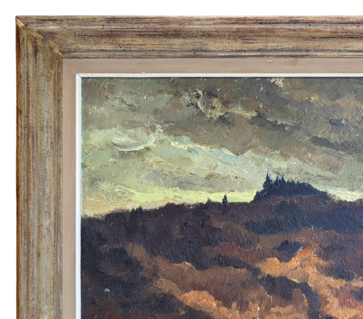 Painting, Landscape On Canvas, "before The Storm," Early 20th Century, Signed F. Gantois-photo-2