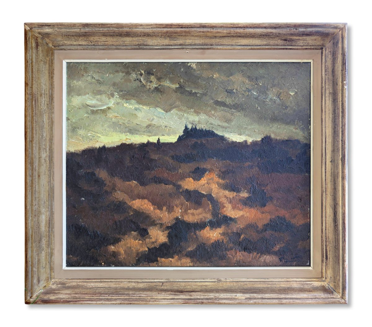 Painting, Landscape On Canvas, "before The Storm," Early 20th Century, Signed F. Gantois