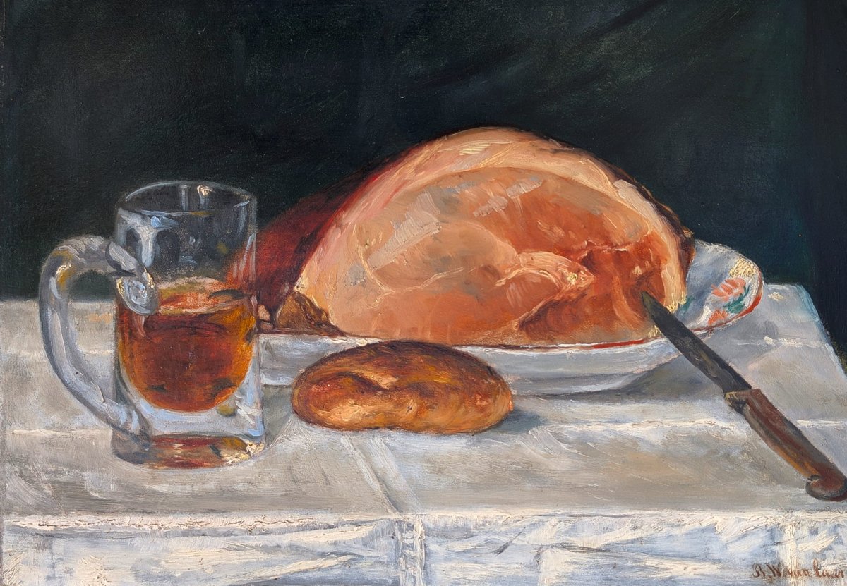 Painting, Still Life On Wood Panel, Signed Bartol Wilhelm Van Laar (1818–1901)-photo-4