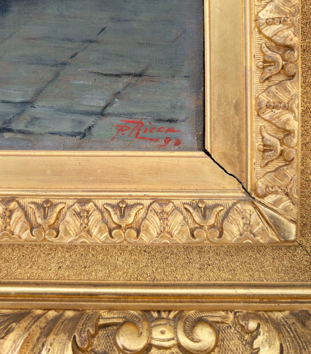 19th-century Neapolitan School, Oil On Canvas Signed F. Ricca, Large In Size-photo-4