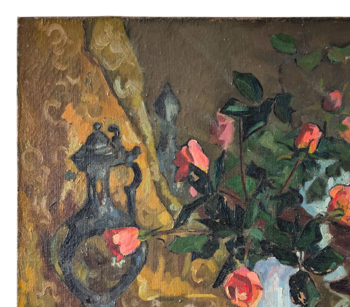 Antique Painting, Still Life, Fine Art, 20th-century Oil On Canvas Signed By J. Neri. -photo-2