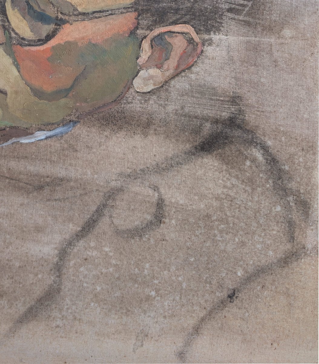 *the Smoker*, Oil On Canvas, Portrait Signed By Marie-madeleine Masson (1901–1977)-photo-1