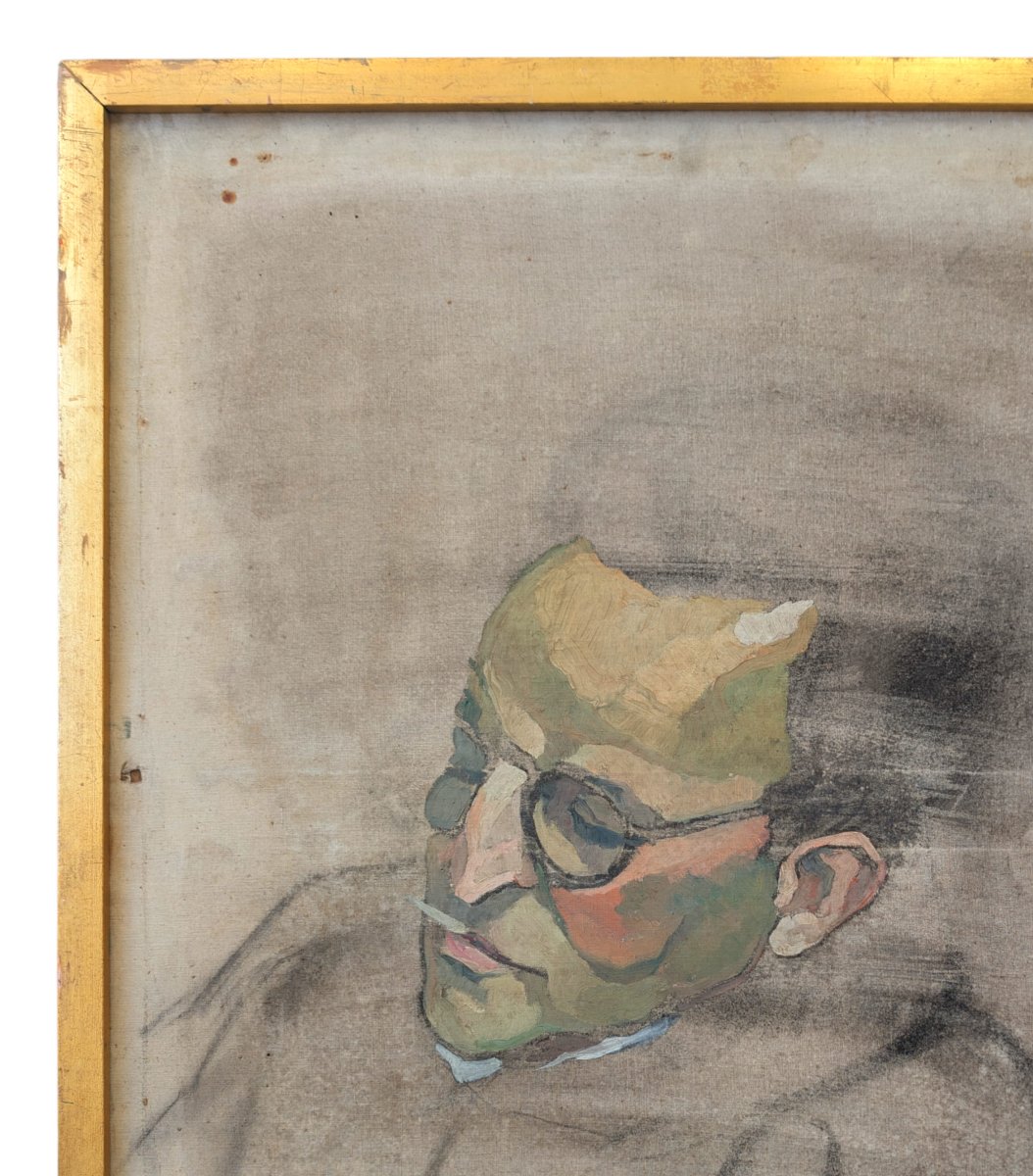*the Smoker*, Oil On Canvas, Portrait Signed By Marie-madeleine Masson (1901–1977)-photo-2