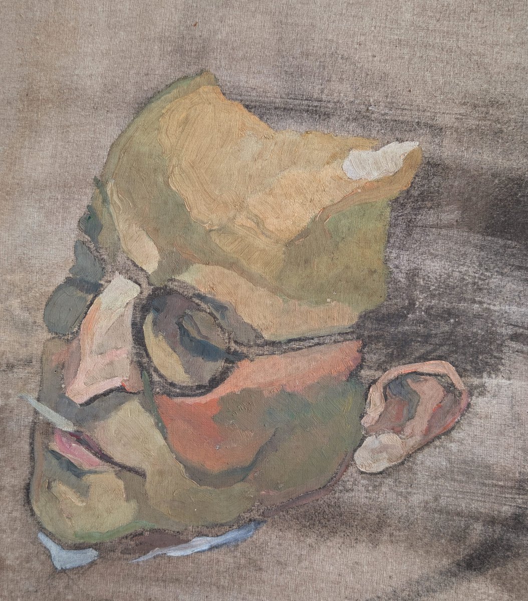 *the Smoker*, Oil On Canvas, Portrait Signed By Marie-madeleine Masson (1901–1977)-photo-3