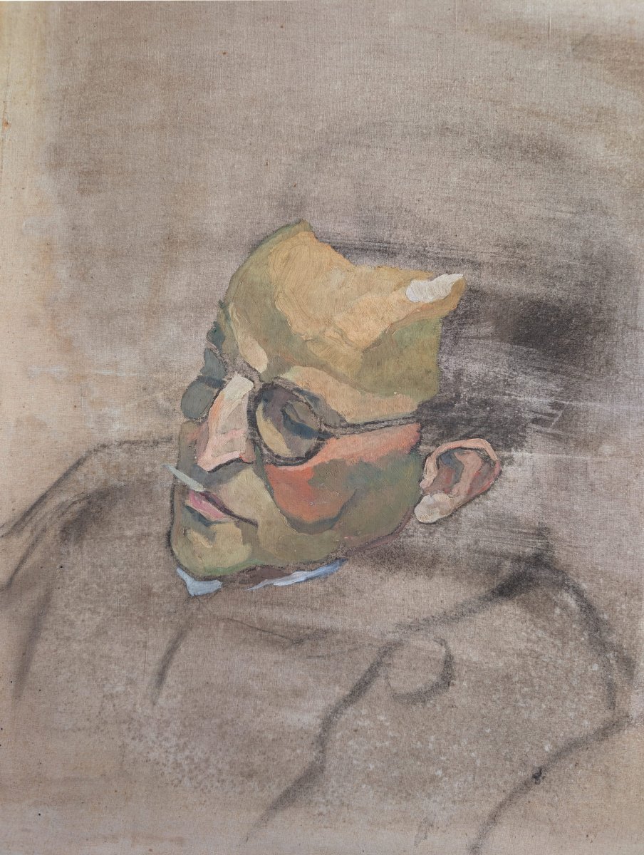*the Smoker*, Oil On Canvas, Portrait Signed By Marie-madeleine Masson (1901–1977)-photo-4
