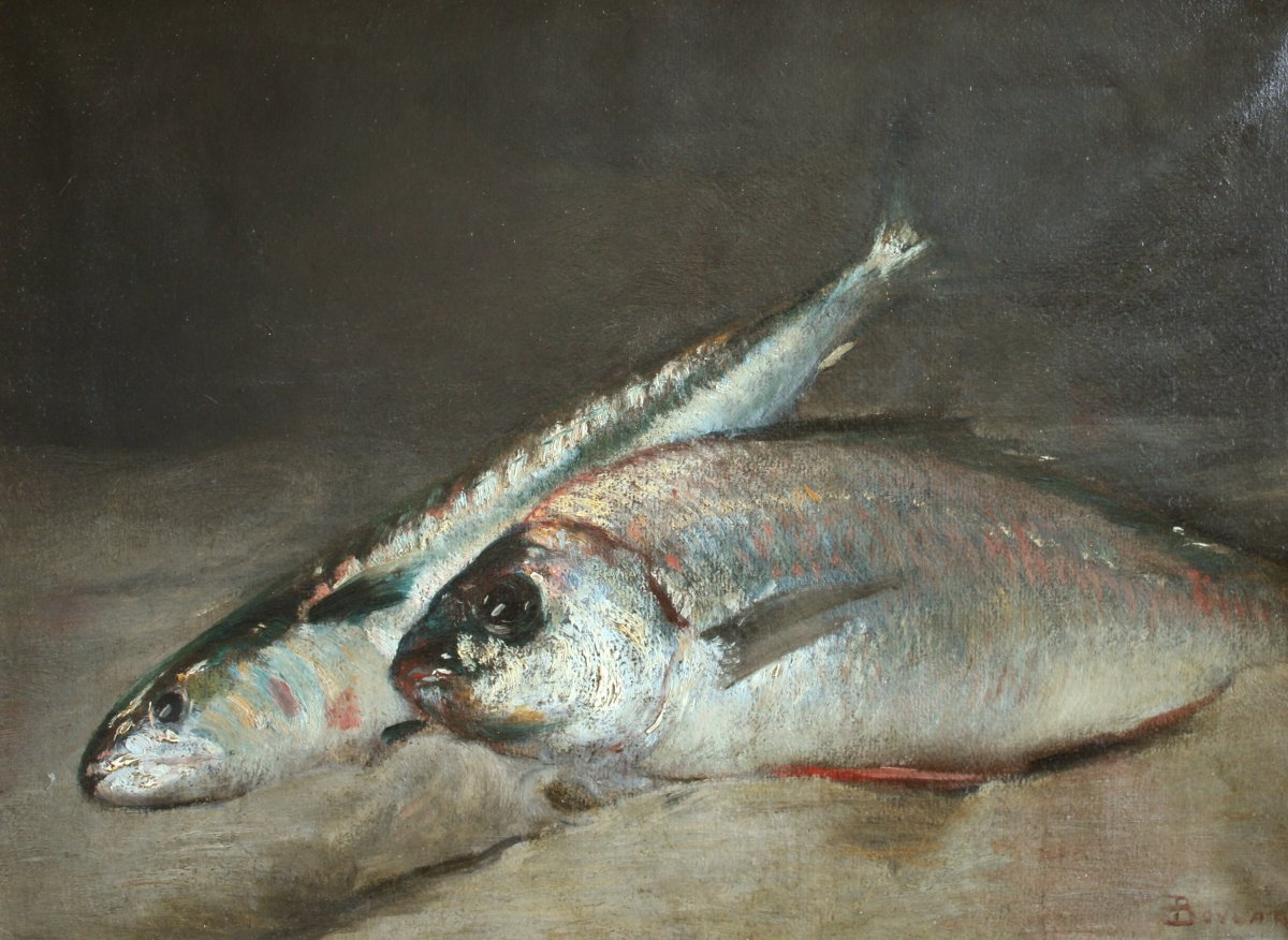 Painting, Still Life With Fish, Signed émile Boulard (1863–1943)-photo-7
