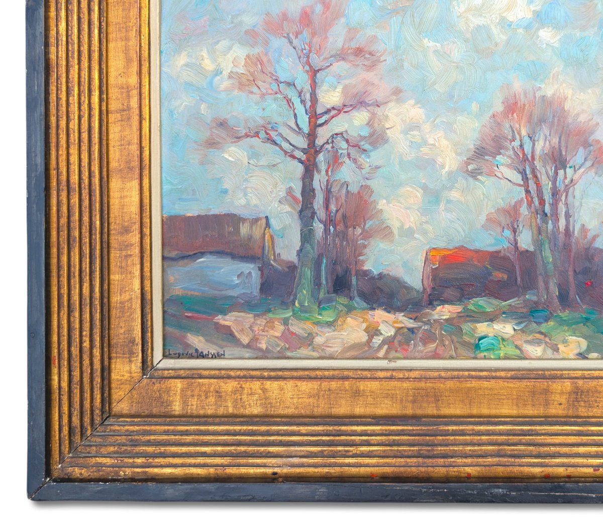 Landscape, Oil On Cardboard, Signed By Ludovic Janssen (1888–1954)-photo-3