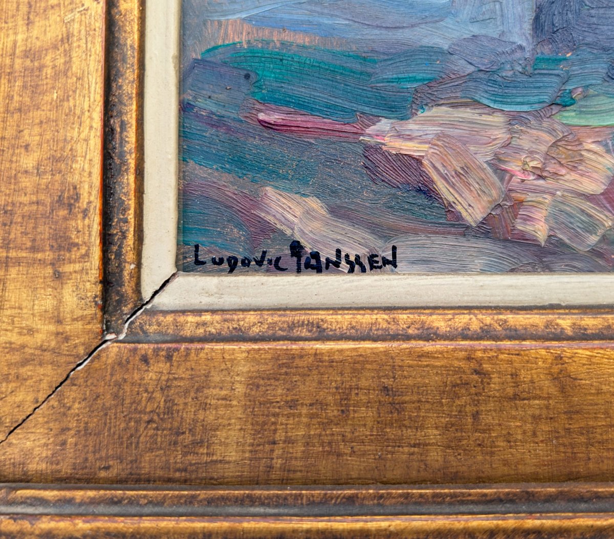 Landscape, Oil On Cardboard, Signed By Ludovic Janssen (1888–1954)-photo-4