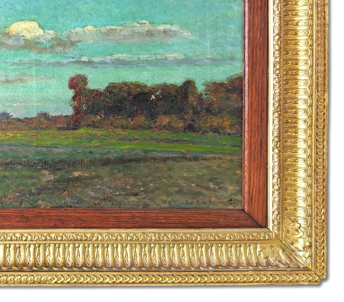 Peinture, paysage, vue de campagne, signée Jean René Bellecour (1874–1955) et daté 1908-photo-3