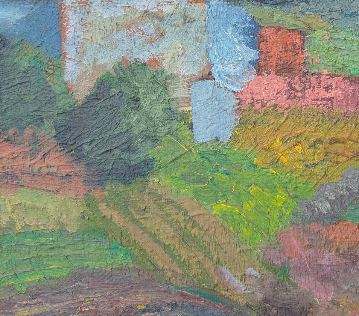 Paysage, huile sur toile du début XXème -photo-3