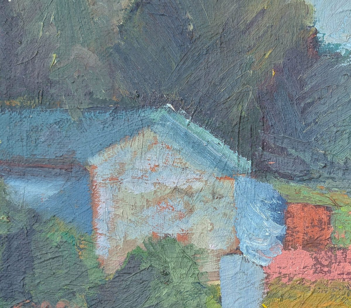 Paysage, huile sur toile du début XXème -photo-1