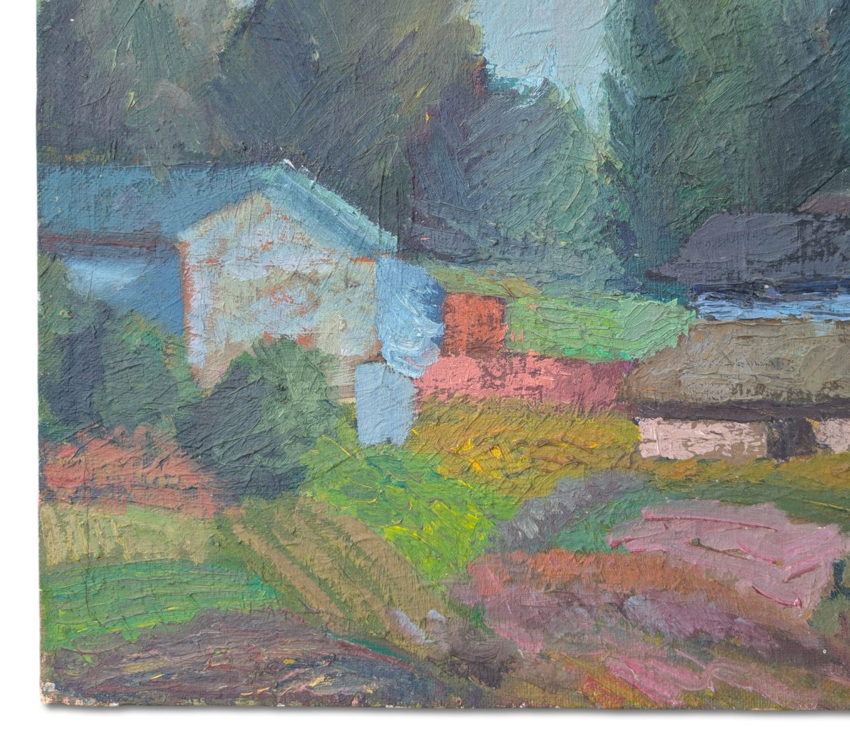 Paysage, huile sur toile du début XXème -photo-2