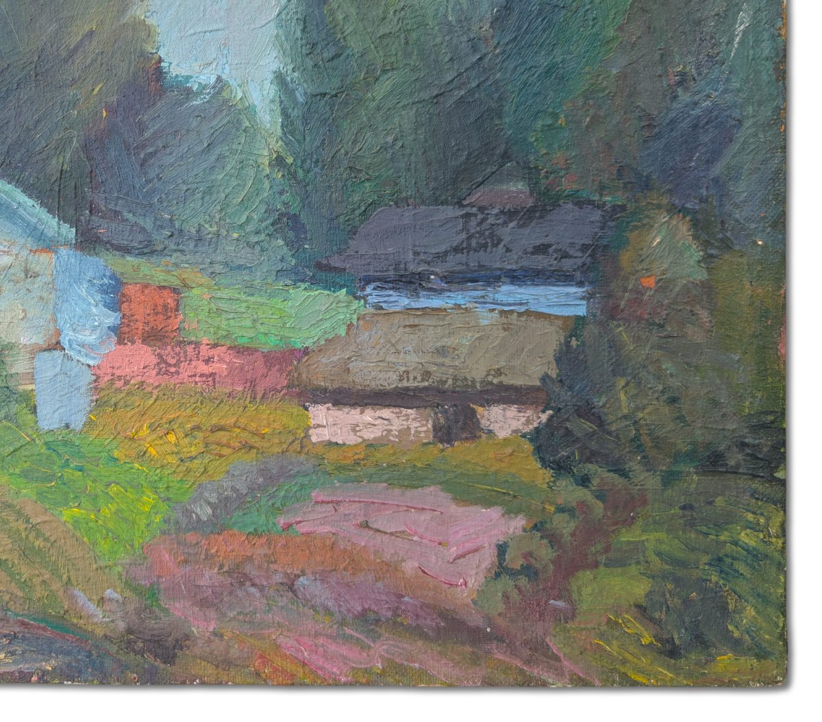 Paysage, huile sur toile du début XXème -photo-4