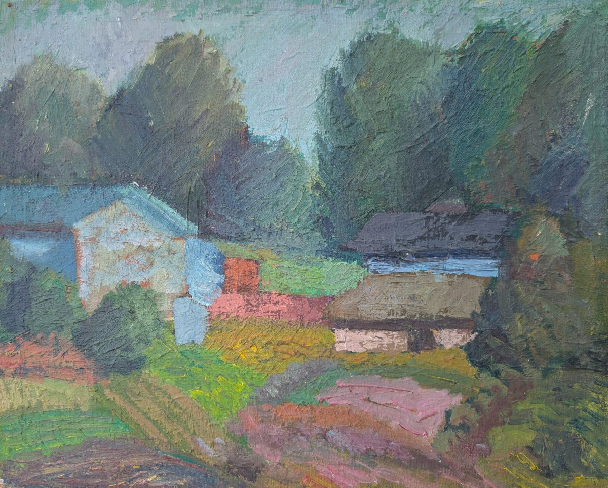 Paysage, huile sur toile du début XXème -photo-5