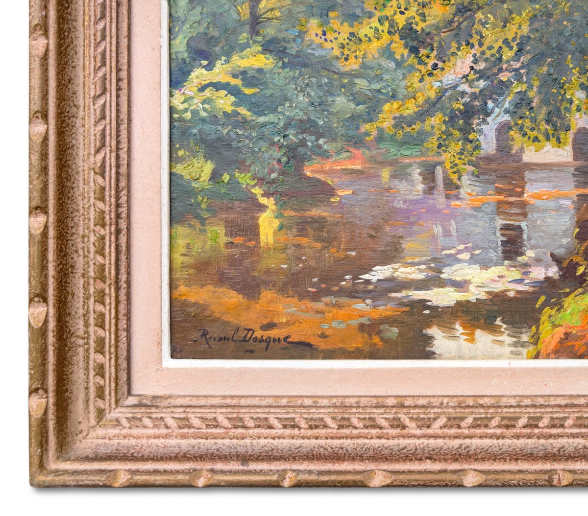 Moulin Noir, paysage du Médoc, Huile sur toile du XXe siècle de Raoul P. T. Dosque (1860–1937)-photo-3
