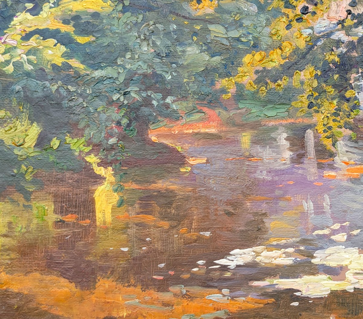 Moulin Noir, paysage du Médoc, Huile sur toile du XXe siècle de Raoul P. T. Dosque (1860–1937)-photo-1
