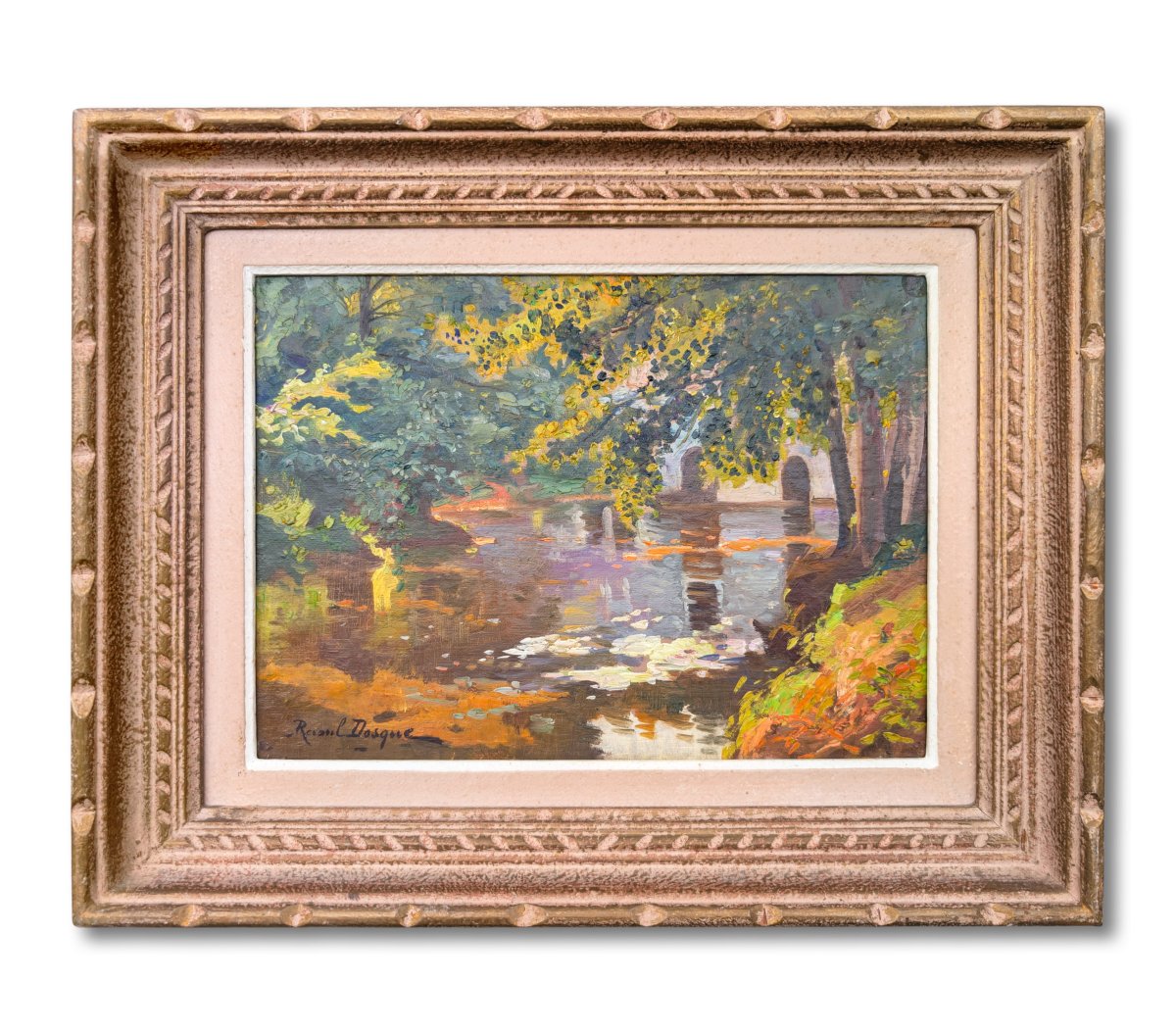 Moulin Noir, paysage du Médoc, Huile sur toile du XXe siècle de Raoul P. T. Dosque (1860–1937)
