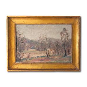Jean Schoumann - Winter Landscape, Oil On Wood Panel (20" X 26.7")