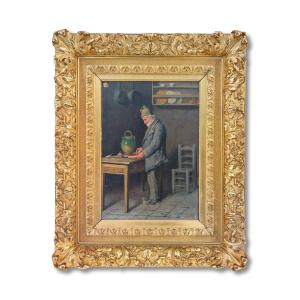 19th-century Neapolitan School, Oil On Canvas Signed F. Ricca, Large In Size