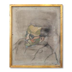 *the Smoker*, Oil On Canvas, Portrait Signed By Marie-madeleine Masson (1901–1977)