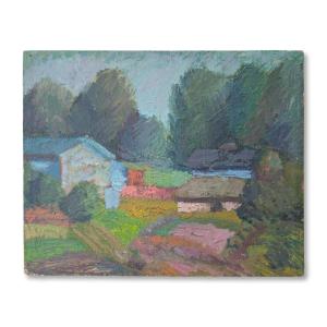 Paysage, huile sur toile du début XXème