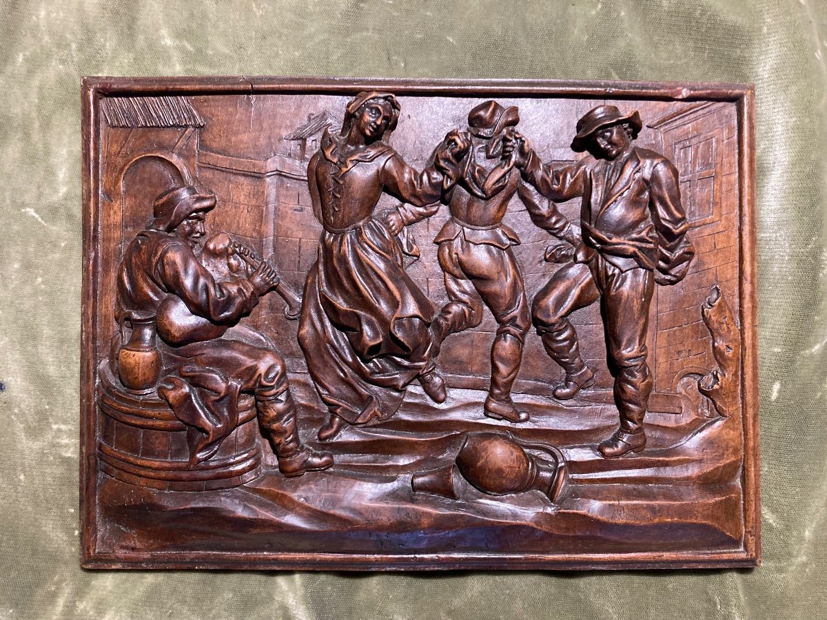 Paire De Plaque En Bois Sculpté-photo-2