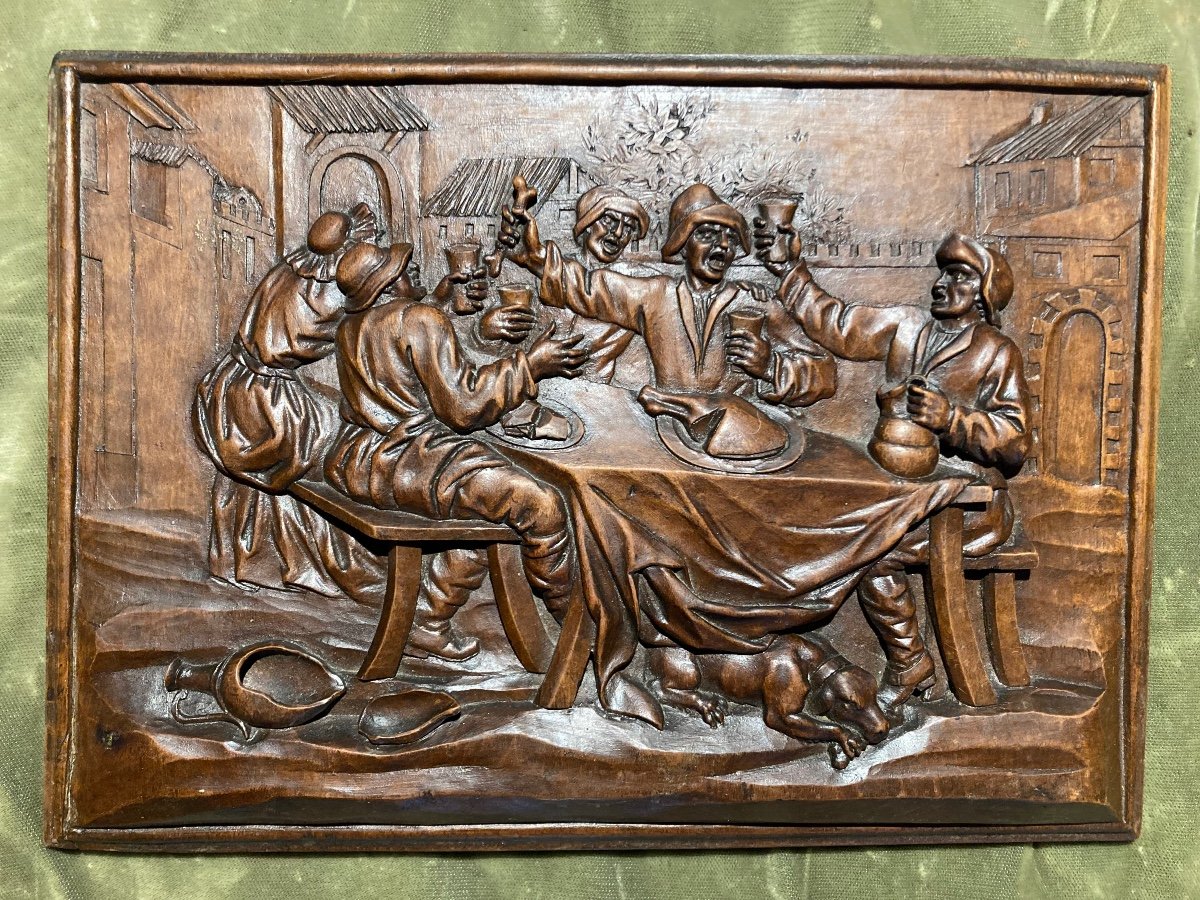 Paire De Plaque En Bois Sculpté-photo-2