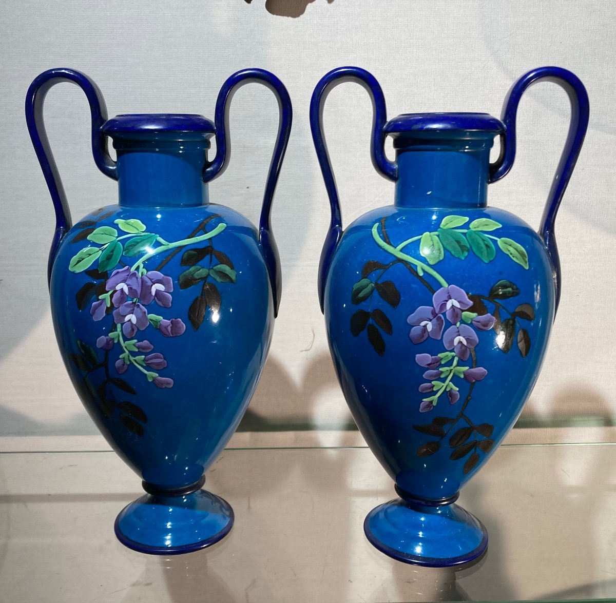 Paire De Vases En Céramique Jules Vieillard-photo-2