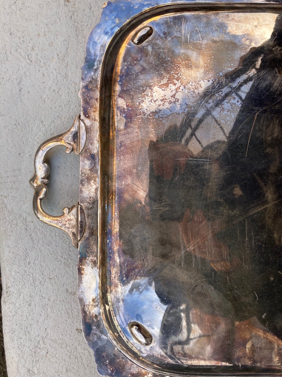 Silver Metal Tray -photo-2