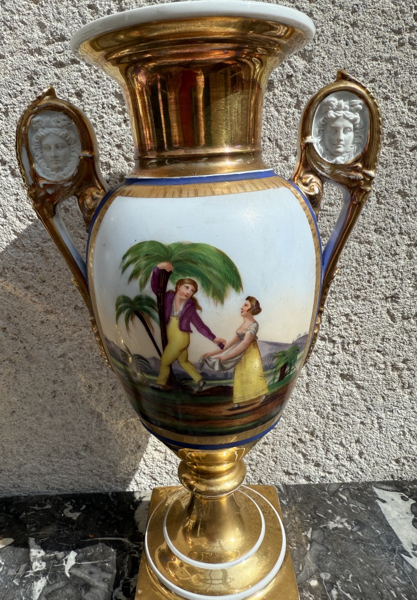 Paire de vase en porcelaine-photo-2